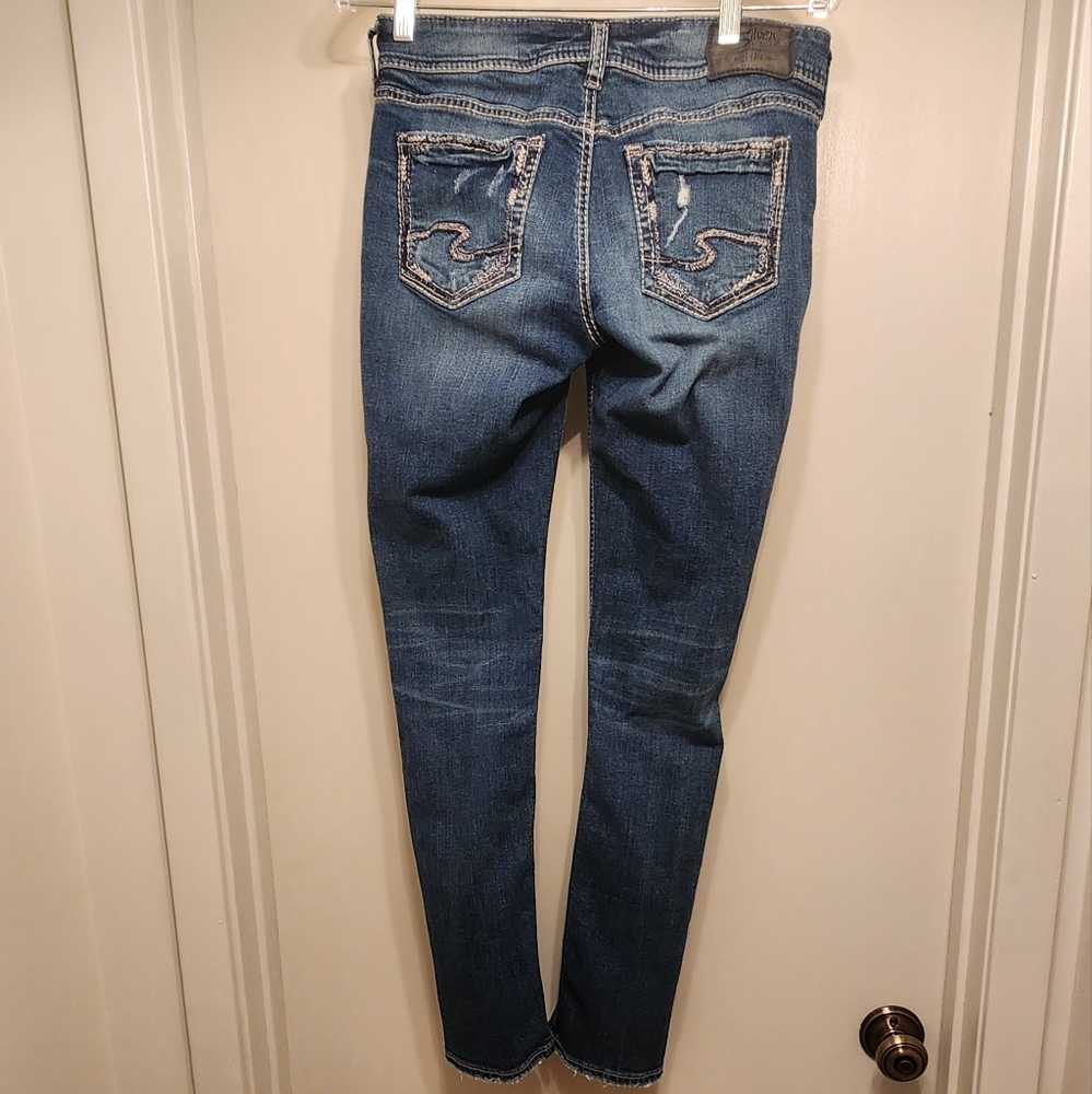 Silver Aiko High Kick distressed jeans